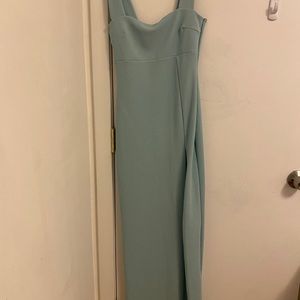 Sea foam long maxi dress with slit